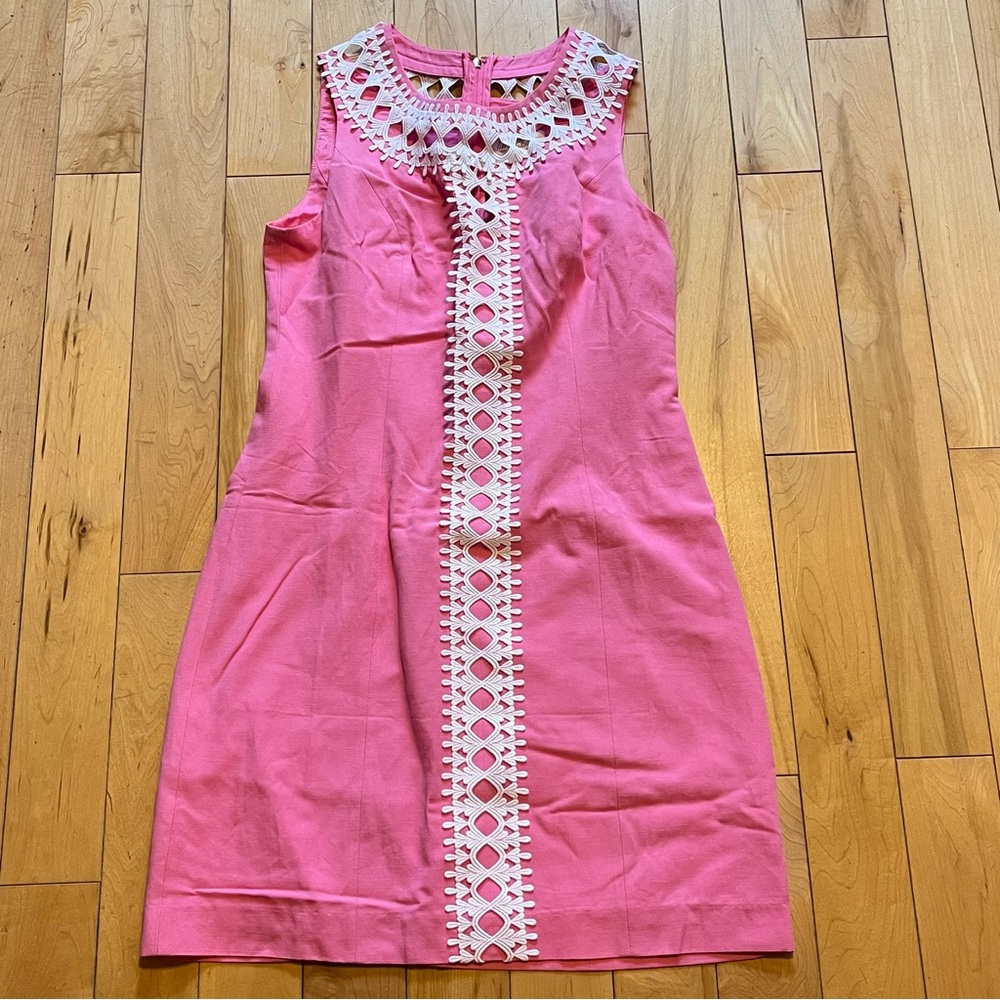 NWT Lilly Pulitzer Mila Shift Dress in Pink & White size four (4) - Picture 2 of 12